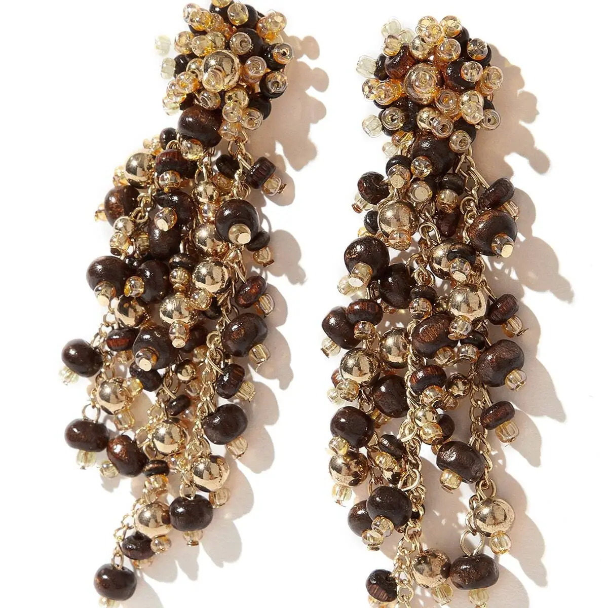 Orecchini di perline di legno naturali della boemia su misura all'ingrosso all'ingrosso orecchini di perline a mano in rilievo usa