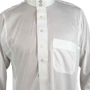 ثوب رجالي بجودة عالية كلاسيكي سعودي عربي أبيض سادة / ثوب شرق أوسطي خدمة تصنيع المعدات الأصلية للرجال - Product Image 3