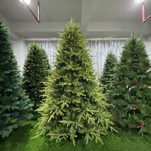 ต้นคริสต์มาสเทียมสีเขียวแบบผสมทำจาก PE & PVC สมจริงสำหรับตกแต่งในร่มกลางแจ้งวันหยุด - Product Image 1