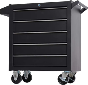 Chariot à outils mobile en acier à 5 tiroirs promotionnel avec roulettes et coffre à outils roulant, personnalisable, support OEM - Product Image 1