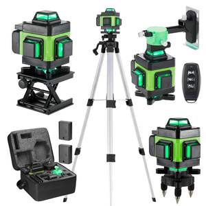 Niveau laser autonivelant rechargeable à 16 lignes, lumière verte, trépied 3604D, lignes croisées verticales et horizontales, construction durable, étui - Product Image 1