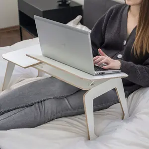 בית עבודה מתקפל נייד חיק עומד עץ מתקפל קונסולת קפה מיטת מחשבים ניידים Stand מחשב מחקר שולחן שולחן