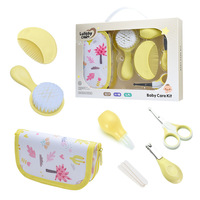 Nouvel arrivage : Trousse de soins pour bébé 7 pièces – Ensemble de nettoyage quotidien pour bébé avec peigne, brosse et coupe-ongles