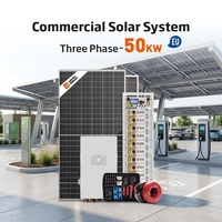 Kit Solar Híbrido de 50kW con Paquete de Baterías de 100kWh, Sistema Trifásico para Suministro de Energía de Respaldo para Casas de Campo