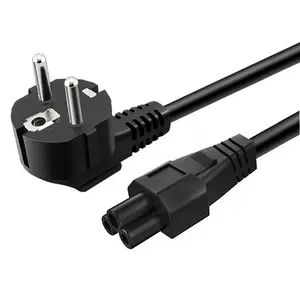 Premium EU Home Appliances 3-Outlet Power Cord Cable 1-5m Extension AC 2 Prong Rated Current 16A