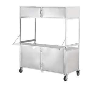 Carrito <span class=keywords><strong>de</strong></span> Comida Plegable Móvil <span class=keywords><strong>de</strong></span> Acero Inoxidable <span class=keywords><strong>de</strong></span> 3 Niveles con 4 Ruedas para Comida Rápida, Frutas, Verduras, Uso Agrícola - Dimensiones Personalizables - Product Image 3