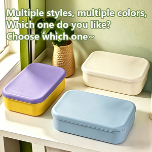 Boîte à lunch en silicone en gros avec couvercle, boîte de conservation alimentaire en silicone pour les activités pratiques au bureau et en camping, sans BPA - Product Image 2