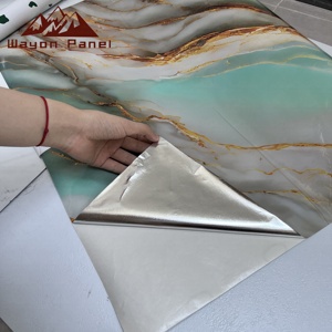 Papier peint 3D moderne à effet marbre Wayon-Papier de revêtement mural adhésif imperméable-Convient aux cuisines et aux salles de bain - Product Image 2