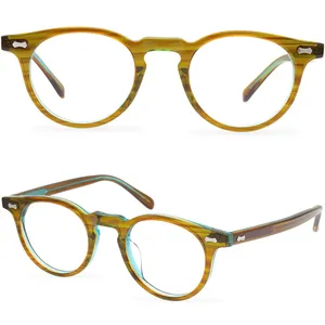 Classic round fashion glasses frame women acetate men's optical eyeglass