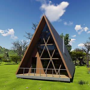 Bâtiments de luxe modernes en structure triangulaire en acier, maisons préfabriquées modulaires avec <span class=keywords><strong>design</strong></span> intérieur meublé - Product Image 5