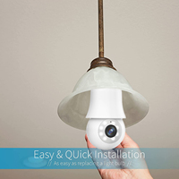AVstart LB326 Meilleures caméras de sécurité à ampoule E27 en 2024, caméra ampoule Wi-Fi 2.4G, stockage sur carte SD, directement du fabricant