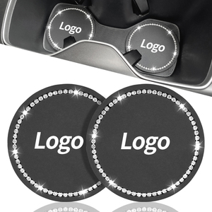 Accessori interni auto con Logo personalizzato di fabbrica 2 pezzi Bling Diamond universale portabicchieri per auto tappetino antiscivolo <span class=keywords><strong>sottobicchieri</strong></span> - Product Image 2