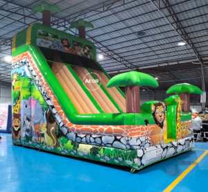 Tobogán Inflable con Diseño de <span class=keywords><strong>León</strong></span> y Tigre, Castillo Hinchable para Parque de Diversiones, Tobogán Inflable para Patio de Juegos con Temática de Safari - Product Image 2