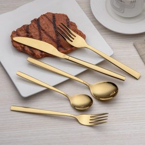 Ensemble de Couverts Modernes en Gros : Cuillères, Fourchettes et Couteaux de Mariage Dorés, Vaisselle de Luxe en Acier Inoxydable - Product Image 5