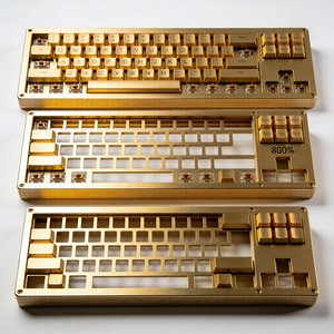 Boîtier de clavier mécanique en laiton et aluminium usiné sur mesure par CNC - Product Image 1