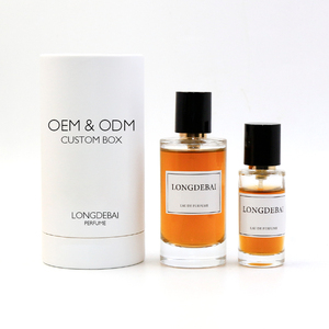 Modern Low Moq Simple Cylinder <b>Empty</b> Crimp Perfume Glass <b>Bottle</b> 30ml 50ml 100ml Clear Perfume <b>Bottle</b> with box - Product Image 1