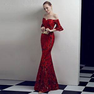 Court Style longue minceur fête annuelle discothèque fête robe <span class=keywords><strong>de</strong></span> mariée robe <span class=keywords><strong>de</strong></span> soirée pour les femmes - Product Image 3