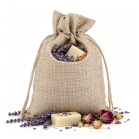 Pochette en toile de jute premium LINNA en gros, avec logo personnalisé, sac à bijoux réutilisable à cordon souple pour emballage de marque de boutique