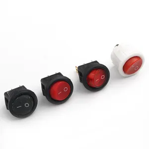 KCD1 waterproof on off silver contact point copper pin red led 110v 220v 24v rocker switch