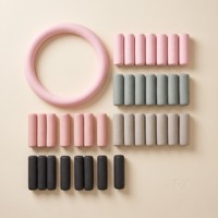 Kit de fitness et accessoires pour la maison : Barre d'haltères, haltères en silicone, anneaux de résistance avec logo, bandes de résistance pour fessiers, yoga et pilates – Vente en gros FX