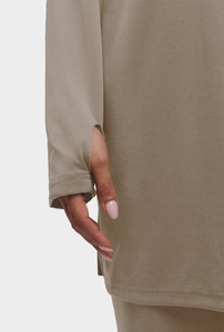 Hijab intégré Top à capuche <span class=keywords><strong>Sport</strong></span> Wear Soft Modesty Navy Pink Rose Taupe Black Quick Dry Newest Muslim Gym Thumb Hole - Product Image 4