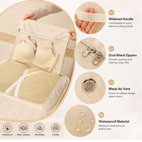 Sac de rangement extensible et compressible en polyester avec poche en filet, sangle à boucle et aération – Résistant à l'eau pour le rangement des vêtements saisonniers