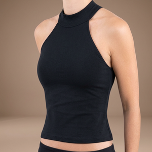 Haute exigence XL bretelles avant croisées épaule nue séchage rapide respirant coton bio bambou vêtements de sport leggings à vendre - Product Image 3