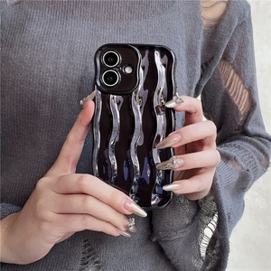 Funda de Teléfono Creativa y Colorida con Patrón de Ondas de Agua en 3D, Brillante, para iPhone 16 15 14 13 12 11 Pro Max, Funda Protectora de TPU Suave a Prueba de Golpes - Product Image 6