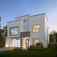 Casa Modular de Construcción Rápida Totalmente Amueblada, Casa Moderna Prefabricada de Cemento y Concreto Precolado para Villa