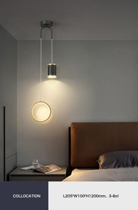 Lampes suspendues de <span class=keywords><strong>plafond</strong></span> <span class=keywords><strong>LED</strong></span> modernes, ambiance étoile lune, luminaire suspendu pour chambre à coucher, décoration de chevet, lampe suspendue, lustre - Product Image 5
