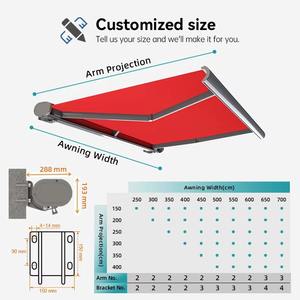Auvent télescopique pliable en aluminium avec bande lumineuse, télécommande motorisée, auvent de luxe pour la pluie, utilisation en extérieur - Product Image 5