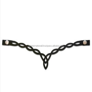 Bande de sourcils de cheval en cuir noir anglais dans de nombreux styles de conceptions de formes personnalisées - Product Image 1