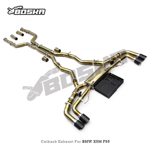 Direct-fit Custom Boska Luxury Polished Catback Exhaust System for BMW X5M/X6M F95/F96 4.4TT 2020-2024 High Performance Titanium - Product Image 2