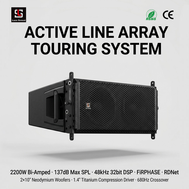 Lasesound HDL 30 Active Line Array Speaker System 2200W Professional Audio PA Speaker with RDNet for 18 Inch Subwoofer Matching