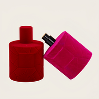Botol Semprot Parfum Kaca Transparan 100ml dengan Tutup Paduan Seng Berlapis Flock, Wadah Isi Ulang yang Elegan