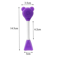 Kustom logo 2 in 1 wajah aplikator silikon masker sikat bersih pori-pori sikat untuk perawatan kulit alat wajah masker Spatula