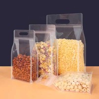 Sachet Doypack Personnalisé avec Fermeture Ziplock, Contenant Carré en Plastique Transparent avec Poignée, Sacs Ziplock pour Emballage Alimentaire