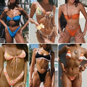 Ensemble bikini 2 pièces dos nu pour femme, élégant, mode plage, maillot de bain sexy et ajusté, assortiment aléatoire en stock - Product Image 3