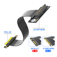 Câble adaptateur U.2 (SFF-8639) SSD PCIe 4X, câble d'extension PCI Express, câblage flexible, protection de blindage pour