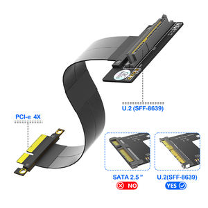 U.2 (SFF-8639) SSD PCIe 4X Riser-kabeladapter PCI Express-verlengkabel Flexibele bedrading Afschermingsbescherming voor - Product Image 2