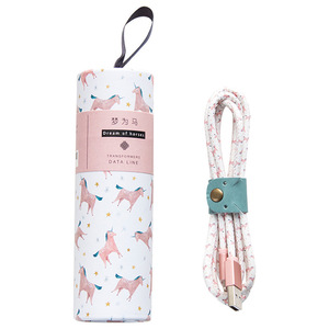 Biểu Tượng Tùy Chỉnh Quà Tặng Kinh Doanh Mềm PU Da 1M/2M Loại C Nhanh USB Dữ Liệu Sạc Cáp Với Hoa Thiết Kế - Product Image 1