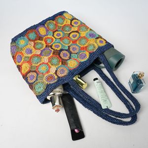 Sac fourre-tout en <span class=keywords><strong>cuir</strong></span> tressé au crochet, personnalisé, style plage, durable, pour femme, idéal pour l'été – Vente en gros - Product Image 4