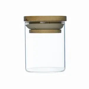 Bocaux de stockage des aliments, mini cylindre hermétique, avec couvercle en bois, de 70ml, pièces