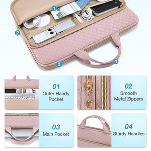 Popular Protective Custom Waterproof <b>Pink</b> Briefcase Carrying Case <b>Laptop</b> Sleeve Bag for Women Messenger Shoulder - Product Image 3