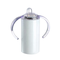 Gobelet isotherme droit en acier inoxydable à double paroi de 12 oz, blanc, pour enfants, avec bec verseur, personnalisable par sublimation