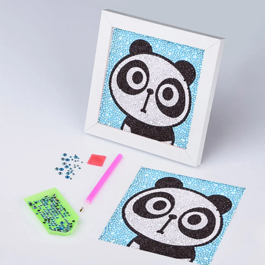 5d diy crystal panda diamond painting without frame kids small size cartoon embroidery diamond art for children