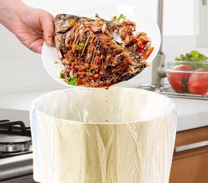 Huamaohengchun - Paquete de 120 Bolsas de Basura Pequeñas y Resistentes de LDPE, Plegables en C, Color Dorado, para Oficina y Hogar (4 Galones) - Product Image 6