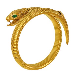 Snake <b>Cuff</b> <b>Bracelet</b> Gold <b>Silver</b> Tone Unisex Fashion Jewelry Animal Shape Trendy Wristband - Product Image 5