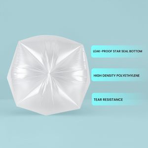 Sacs poubelle transparents de 33 gallons, 500 unités, en polyéthylène haute densité, pour la maison et le recyclage extérieur - Product Image 1