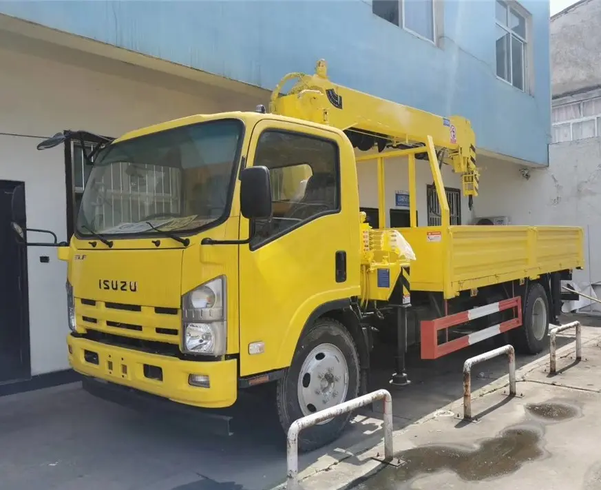 New 5 ton Japanese brand truck mounted auger crane for telegraph pole drilling lorry canre factory price